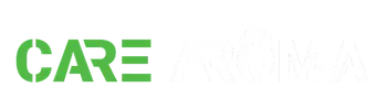 green and white header logo of care aroma
