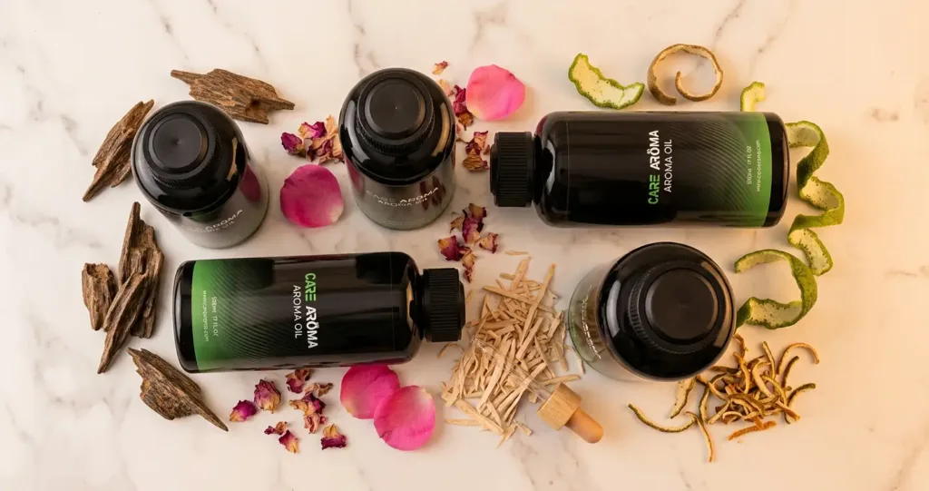 Care Aroma premium fragrance oils for scent diffusers UAE — oud, rose, sandalwood, bergamot